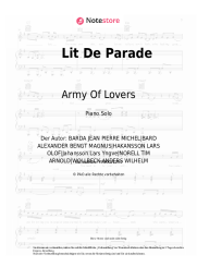 Noten, Akkorde Army Of Lovers - Lit De Parade