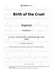 Noten, Akkorde Slipknot - Birth of the Cruel