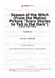 Noten, Akkorde Lana Del Rey - Season of the Witch (From the Motion Picture Scary Stories to Tell in the Dark)