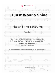 Noten, Akkorde Fitz and The Tantrums - I Just Wanna Shine