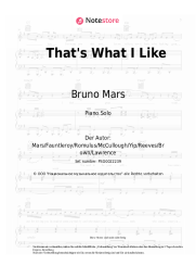 Noten, Akkorde Bruno Mars - That's What I Like