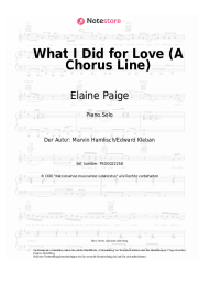 Noten, Akkorde Elaine Paige - What I Did for Love (A Chorus Line)