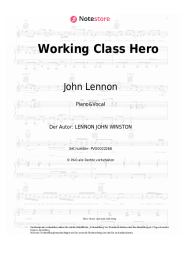 Noten, Akkorde John Lennon - Working Class Hero