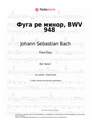 Noten, Akkorde Johann Sebastian Bach - Fugue in D Minor, BWV 948