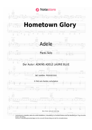 Noten, Akkorde Adele - Hometown Glory