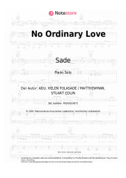 Noten, Akkorde Sade - No Ordinary Love