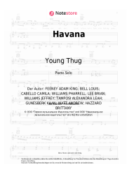 Noten, Akkorde Camila Cabello, Young Thug - Havana
