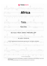 Noten, Akkorde Toto - Africa