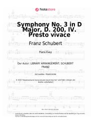 Noten, Akkorde Franz Schubert - Symphony No. 3 in D Major, D. 200: IV. Presto vivace