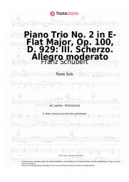 Noten, Akkorde Franz Schubert - Piano Trio No. 2 in E-Flat Major, Op. 100, D. 929: III. Scherzo. Allegro moderato