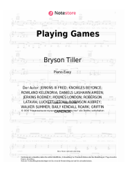 Noten, Akkorde Summer Walker, Bryson Tiller - Playing Games
