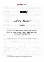 Noten, Akkorde Summer Walker - Body