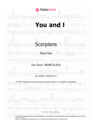 Noten, Akkorde Scorpions - You and I