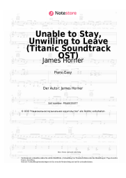 Noten, Akkorde James Horner - Unable to Stay, Unwilling to Leave (Titanic Soundtrack OST)