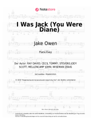 Noten, Akkorde Jake Owen -  I Was Jack (You Were Diane)
