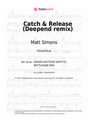 Noten, Akkorde Matt Simons - Catch & Release (Deepend remix)