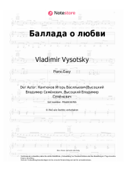 Noten, Akkorde Vladimir Vysotsky - Баллада о любви