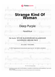 Noten, Akkorde Deep Purple - Strange Kind Of Woman