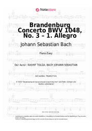 Noten, Akkorde Johann Sebastian Bach - Brandenburg Concerto BWV 1048, No. 3 – 1. Allegro