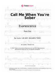 Noten, Akkorde Evanescence - Call Me When You're Sober