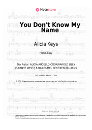 Noten, Akkorde Alicia Keys - You Don't Know My Name