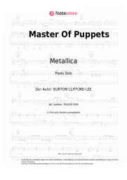 Noten, Akkorde Metallica - Master Of Puppets
