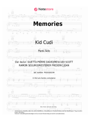 Noten, Akkorde David Guetta, Kid Cudi - Memories
