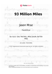 Noten, Akkorde Jason Mraz - 93 Million Miles