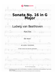 Noten, Akkorde Ludwig van Beethoven - Sonata No. 16 in G Major, Op. 31, No. 1