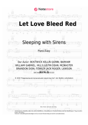 Noten, Akkorde Sleeping with Sirens - Let Love Bleed Red