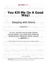 Noten, Akkorde Sleeping with Sirens - You Kill Me (In A Good Way)