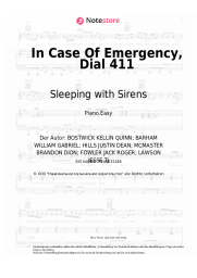 Noten, Akkorde Sleeping with Sirens - In Case Of Emergency, Dial 411