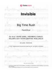 Noten, Akkorde Big Time Rush - Invisible