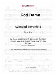 Noten, Akkorde Avenged Sevenfold - God Damn