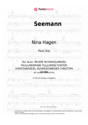 Noten, Akkorde Apocalyptica, Nina Hagen - Seemann