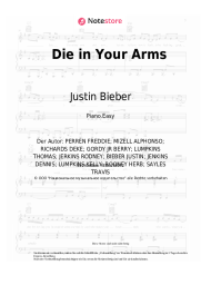 Noten, Akkorde Justin Bieber - Die in Your Arms