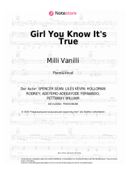 Noten, Akkorde Milli Vanilli - Girl You Know It's True