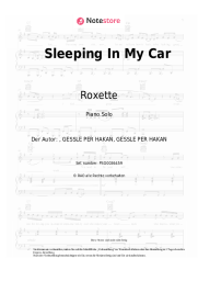 Noten, Akkorde Roxette - Sleeping In My Car