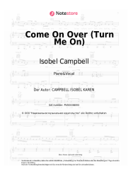 Noten, Akkorde Mark Lanegan, Isobel Campbell - Come On Over (Turn Me On)