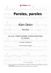 Noten, Akkorde Dalida, Alain Delon - Paroles, paroles