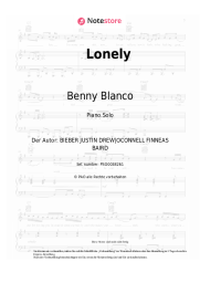 Noten, Akkorde Justin Bieber, Benny Blanco - Lonely