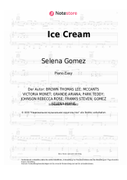 Noten, Akkorde BlackPink, Selena Gomez - Ice Cream