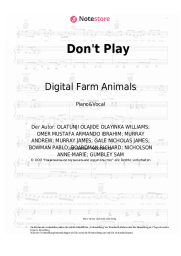 Noten, Akkorde Anne-Marie, KSI, Digital Farm Animals - Don't Play