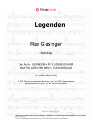 Noten, Akkorde Max Giesinger -  Legenden