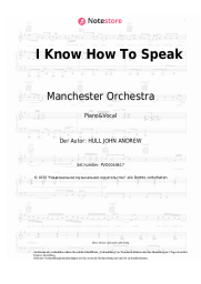 Noten, Akkorde Manchester Orchestra - I Know How To Speak