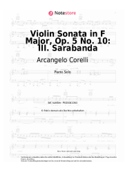 Noten, Akkorde Arcangelo Corelli - Violin Sonata in F Major, Op. 5 No. 10: III. Sarabanda