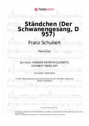 Noten, Akkorde Franz Schubert - Ständchen (Der Schwanengesang, D 957)