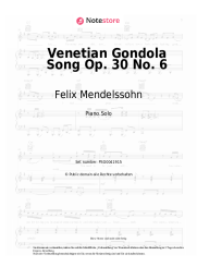 Noten, Akkorde Felix Mendelssohn - Venetian Gondola Song Op. 30 No. 6