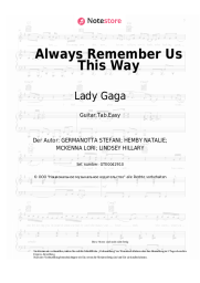 Noten, Akkorde Lady Gaga - Always Remember Us This Way