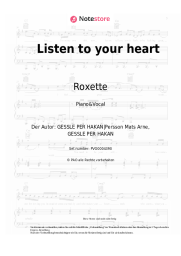 Noten, Akkorde Roxette - Listen to your heart